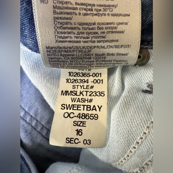 NYDJ Teresa Stretch Cotton Wide Leg Jeans in Sweetbay Wash Size 16 - Picture 9 of 12